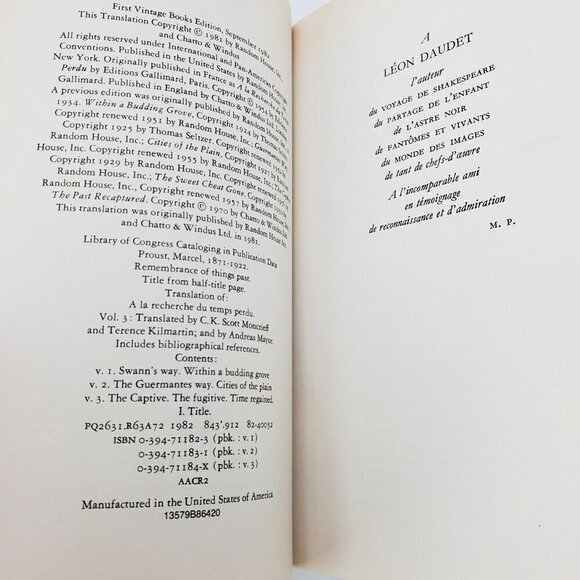 Remembrance Things Past Marcel Proust Two Volume Book Pair Vintage Pleiade 1981 - Picture 8 of 9